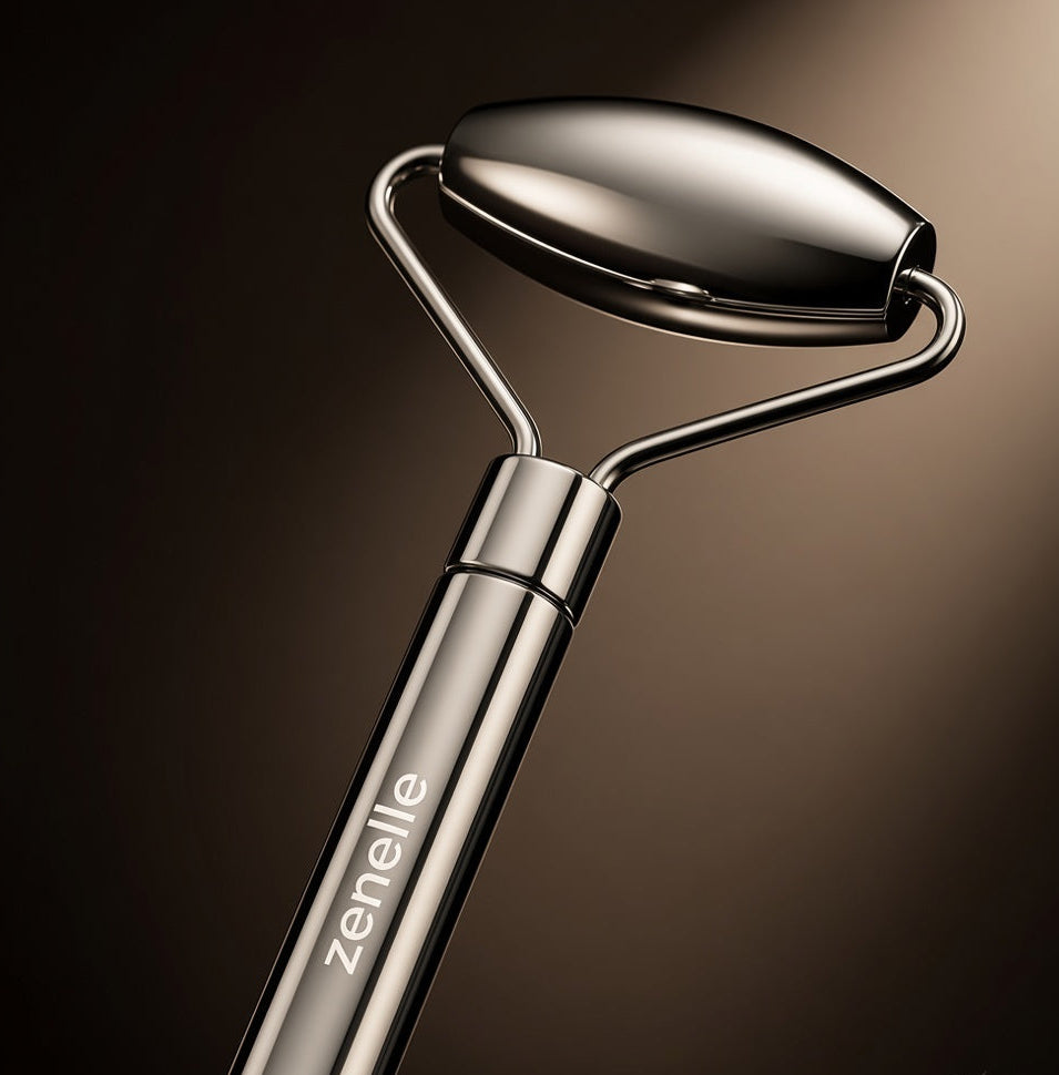 Dual-Ended Stainless Steel Facial Roller & Sculpting Tool
