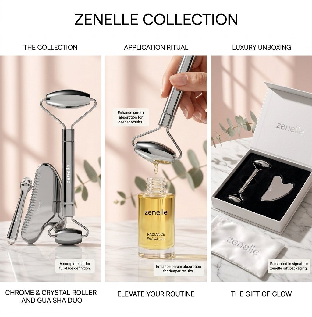 Dual-Ended Stainless Steel Facial Roller & Sculpting Tool