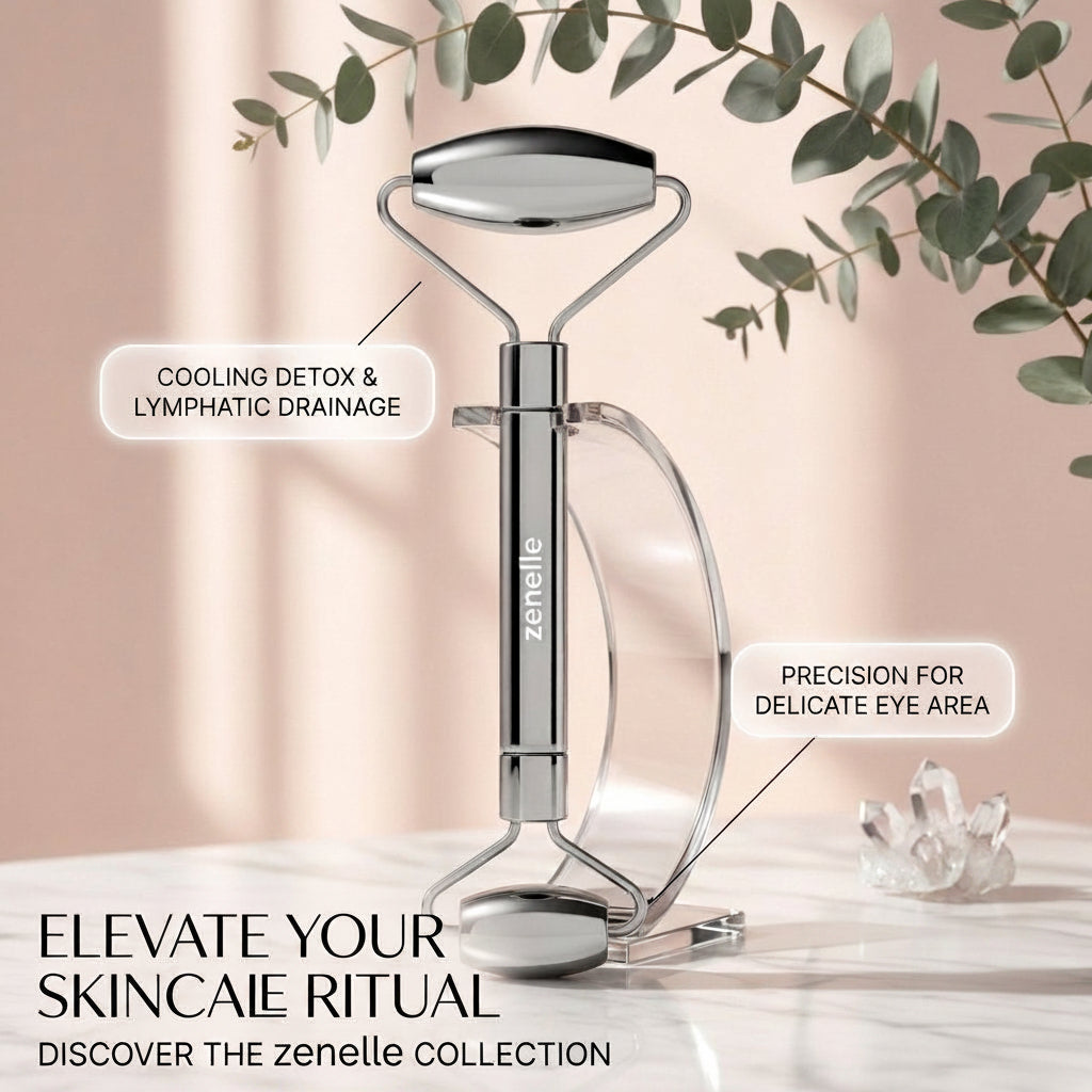 Dual-Ended Stainless Steel Facial Roller & Sculpting Tool